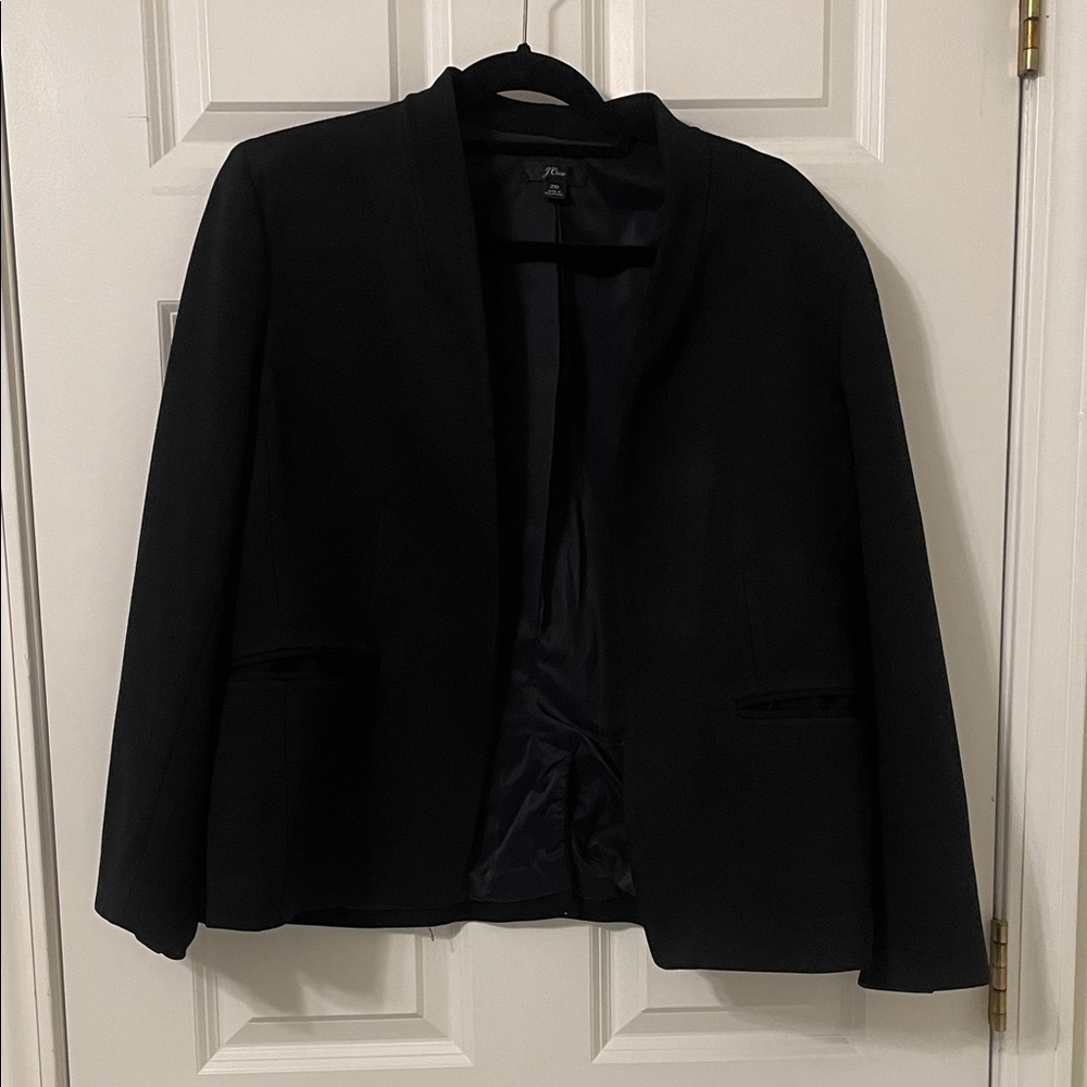 J. Crew Black Open-Front Blazer
